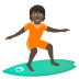 🏄🏿 person surfing: dark skin tone display on JoyPixels